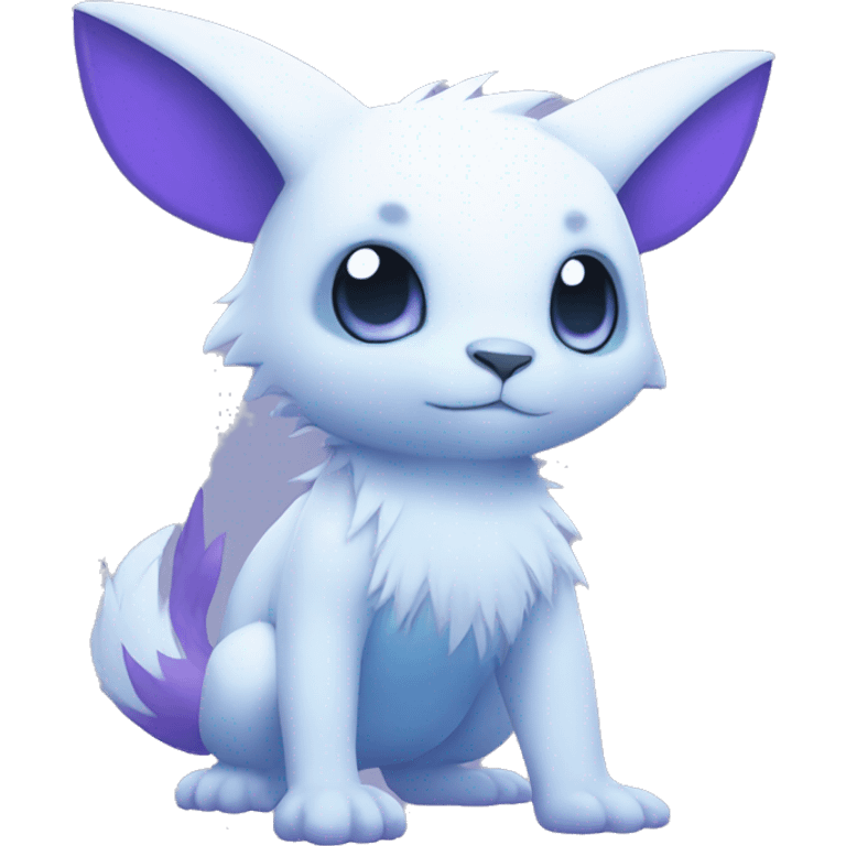 Cute cool purple white blue animal hybrid Fakemon full body emoji