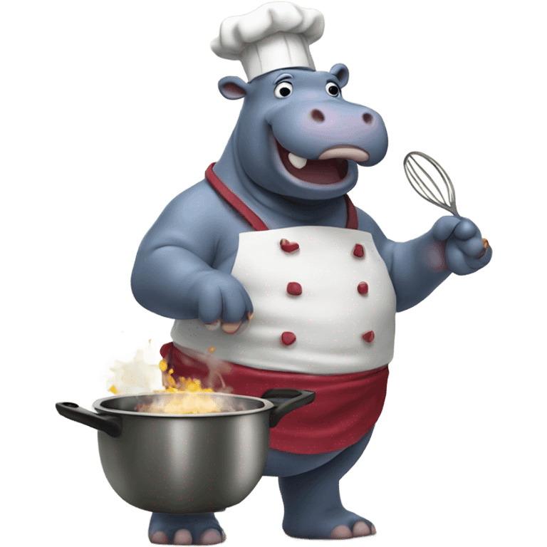 Hippo cooking emoji