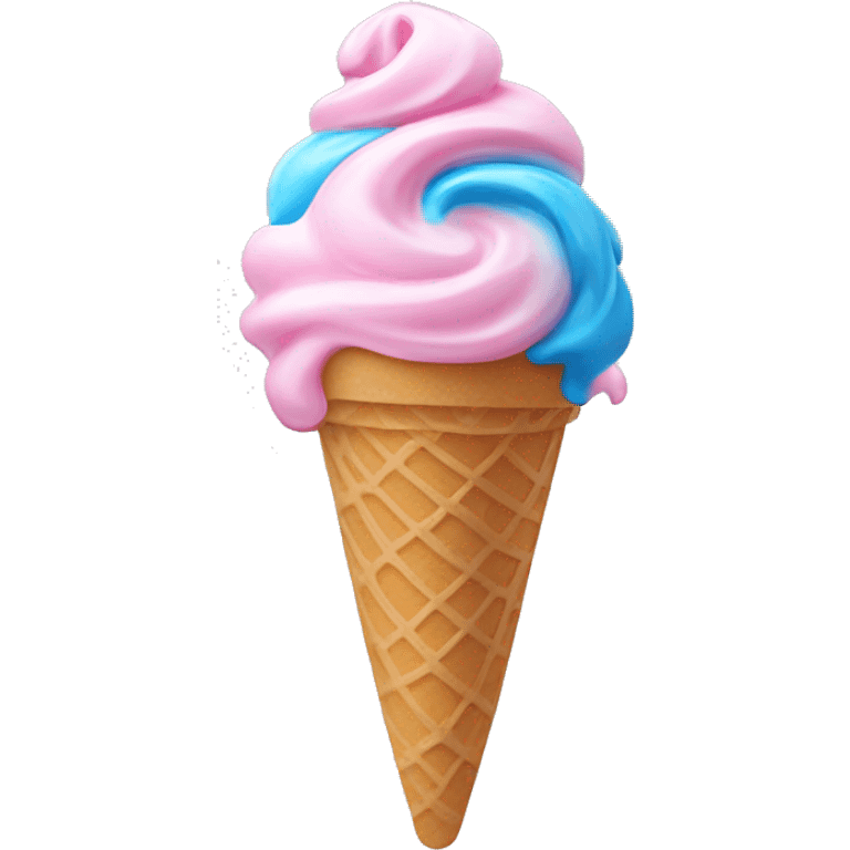 light pink and blue swirl ice cream emoji