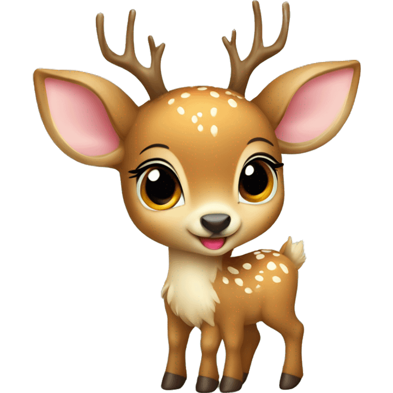 baby deer whit heart aming the hooves emoji