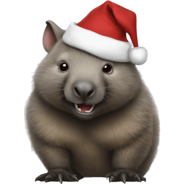 A wombat wearing a Santa hat wearing a eagles jersey  emoji