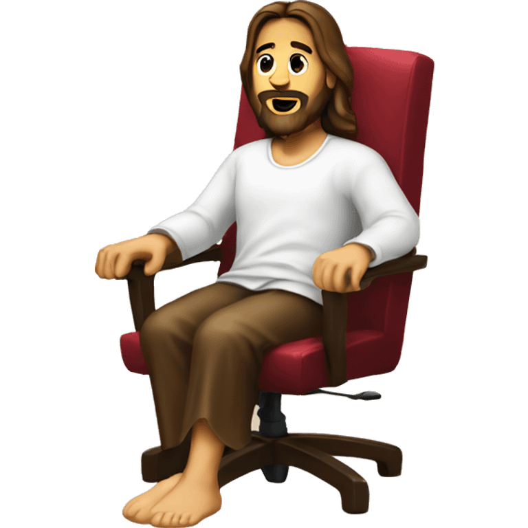 Jesus on a Gaming chair emoji