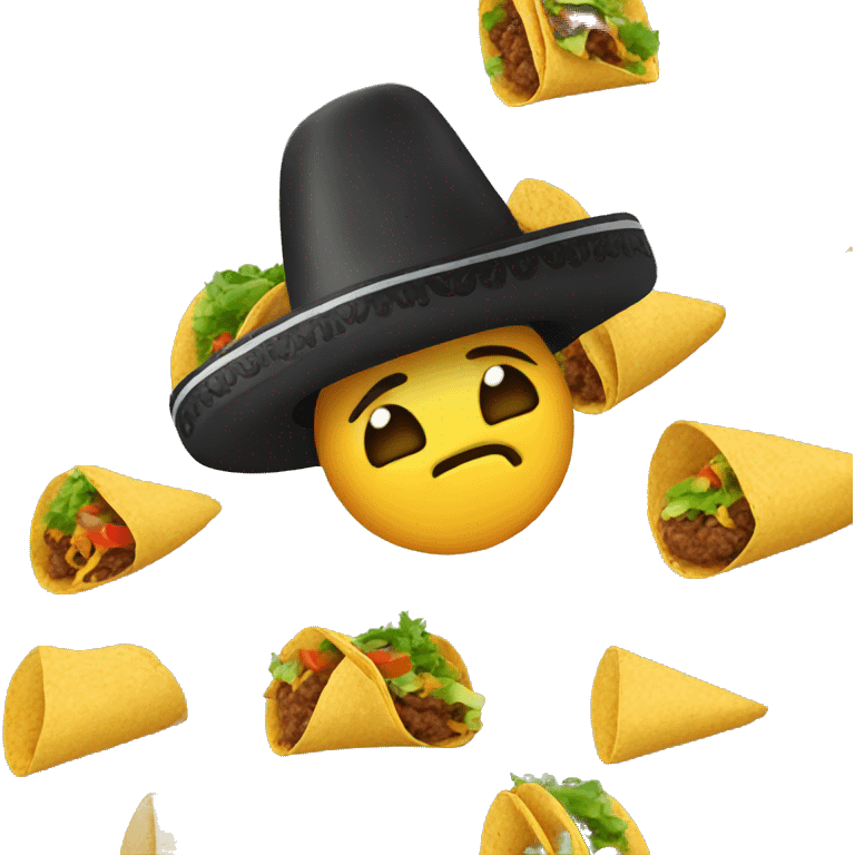 A taco with a hat emoji