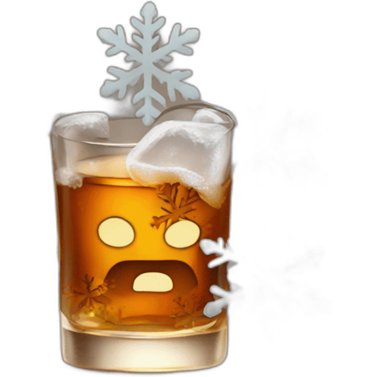 Whiskey with snowflake emoji