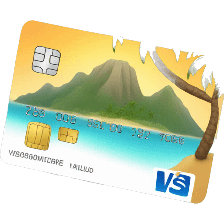 tropical island credit card emoji