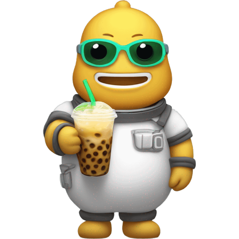 michelin man with boba tea emoji