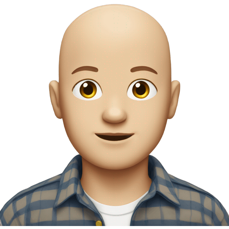 bald boy in plaid shirt emoji