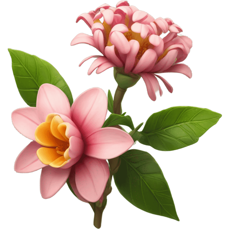 The realistc flower and beautiful emoji