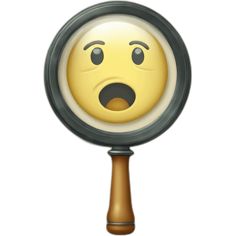 cartoon vintage magnifying glass emoji