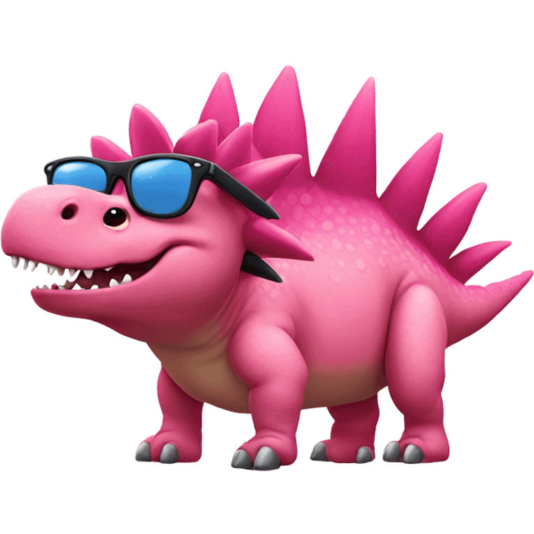 pink stegosaurus with sunglasses emoji