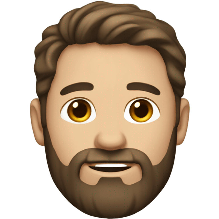 40 year old man with short brown hair and trimmed brown bear emoji