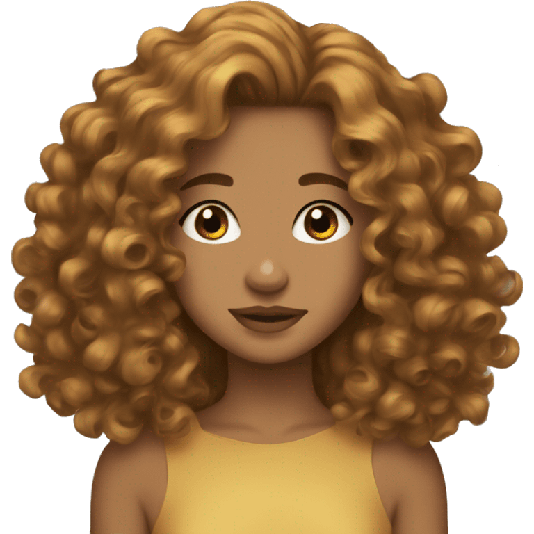 Golden brown curly hair aesthetic emoji