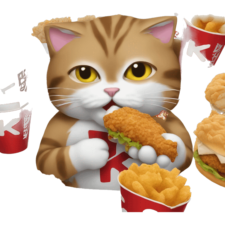 Cat eating kfc emoji