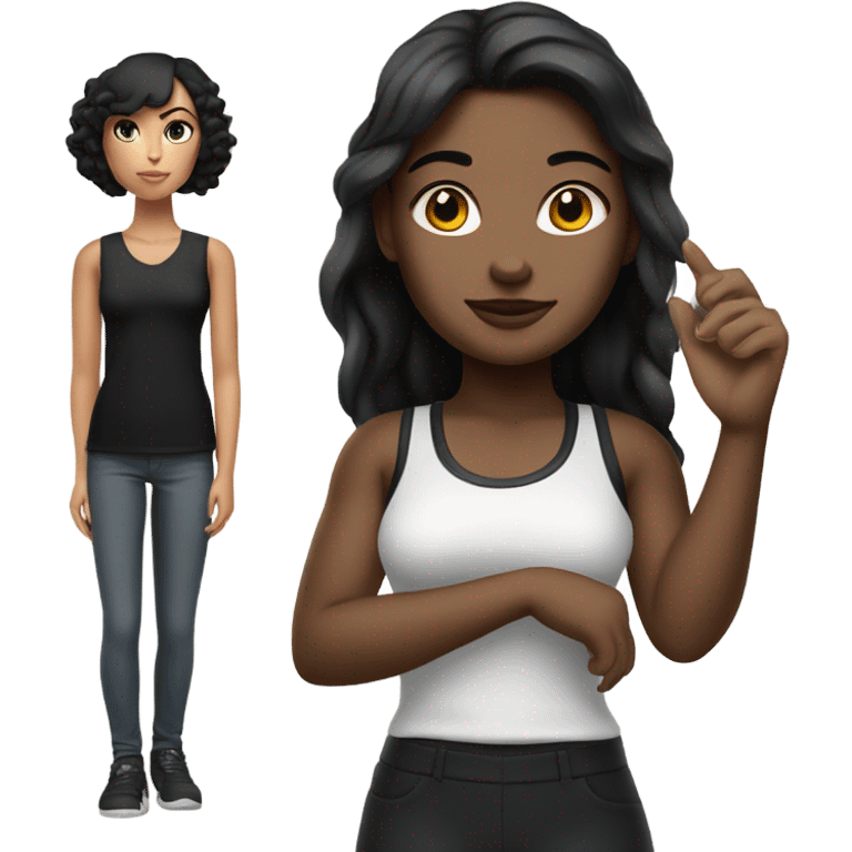 realistic sleek thick black puma - girl  emoji