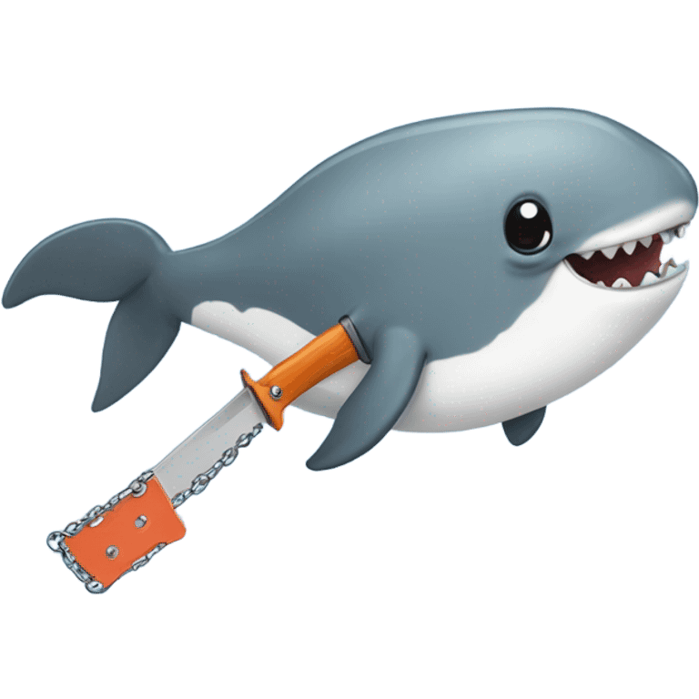 Narwhal with chain saw  emoji