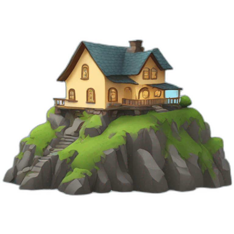 House on a mountain emoji