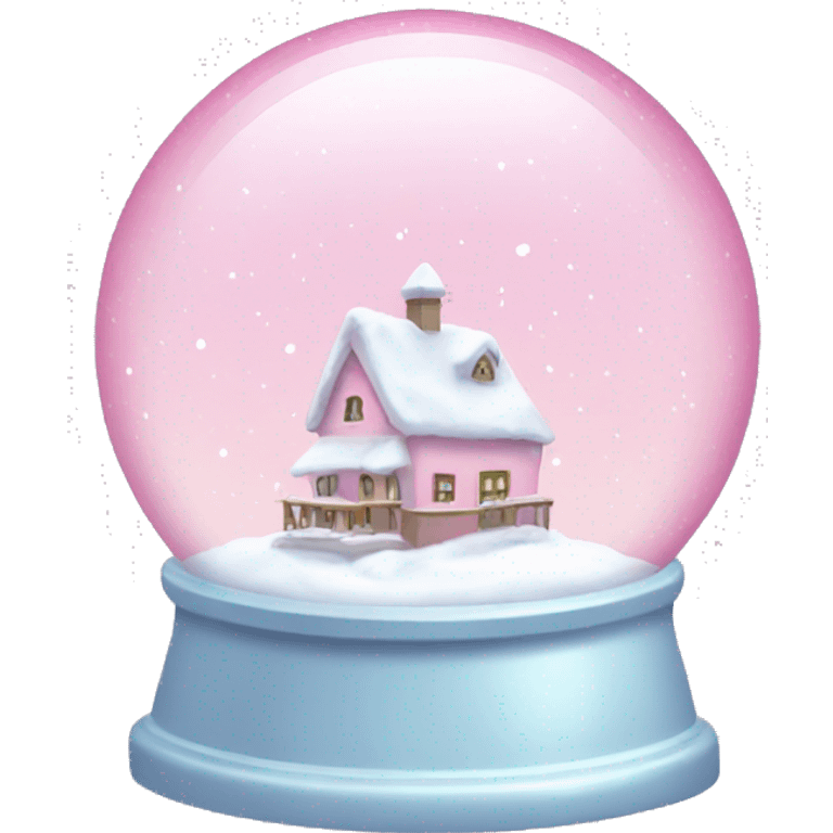 Pastel pink snow globe emoji