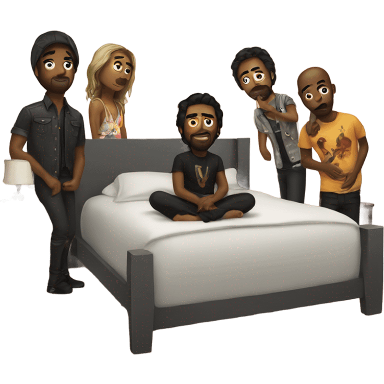 An entire band in a bedroom emoji