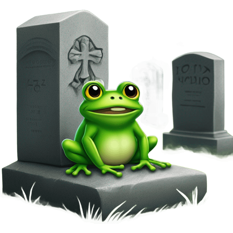 frog visiting a cemetery  emoji