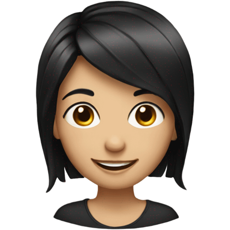 smiling girl with black hair emoji