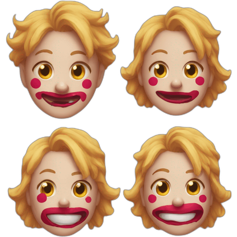 A mix of the clown emoji 🤡 and the crying emoji 😭 emoji