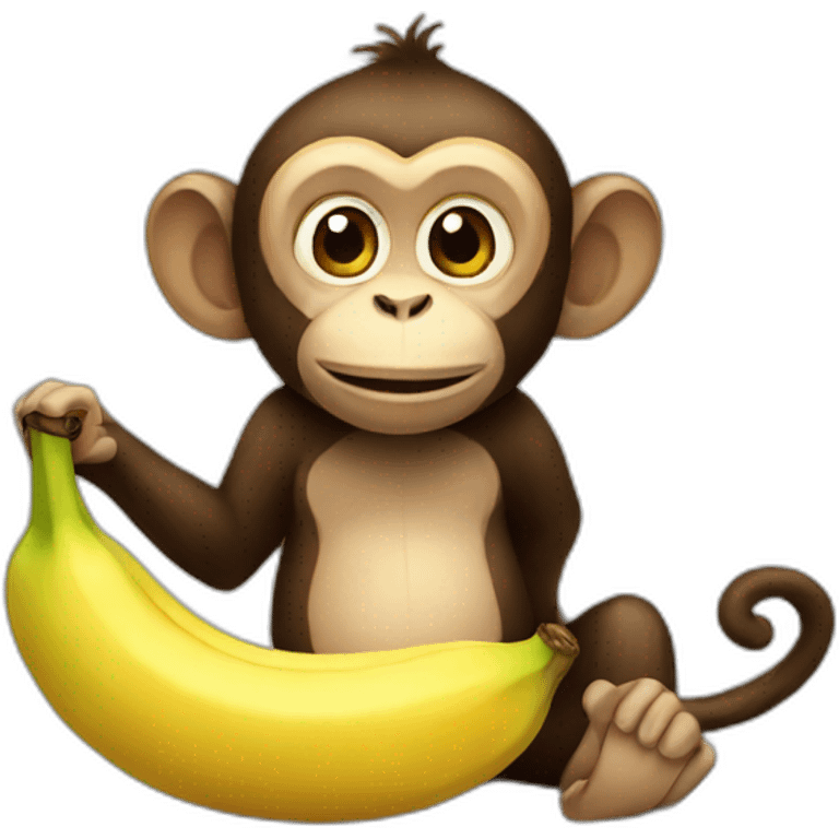 Monkey eating banana emoji