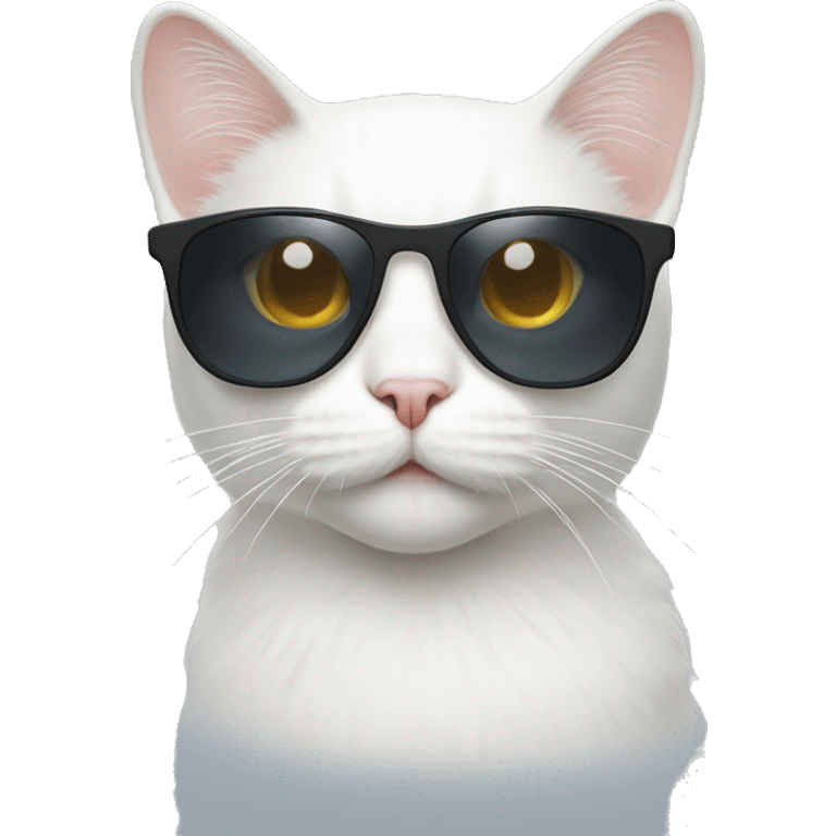 White Cat with sunglasses emoji