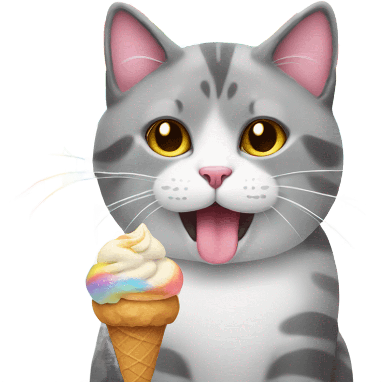 cat with rainbows and ice cream  emoji