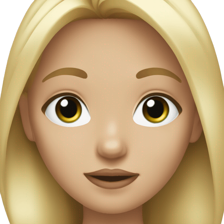 girl with Blue/green eyes, straight blond Hair and light Skin Holding a pomeraniN  emoji