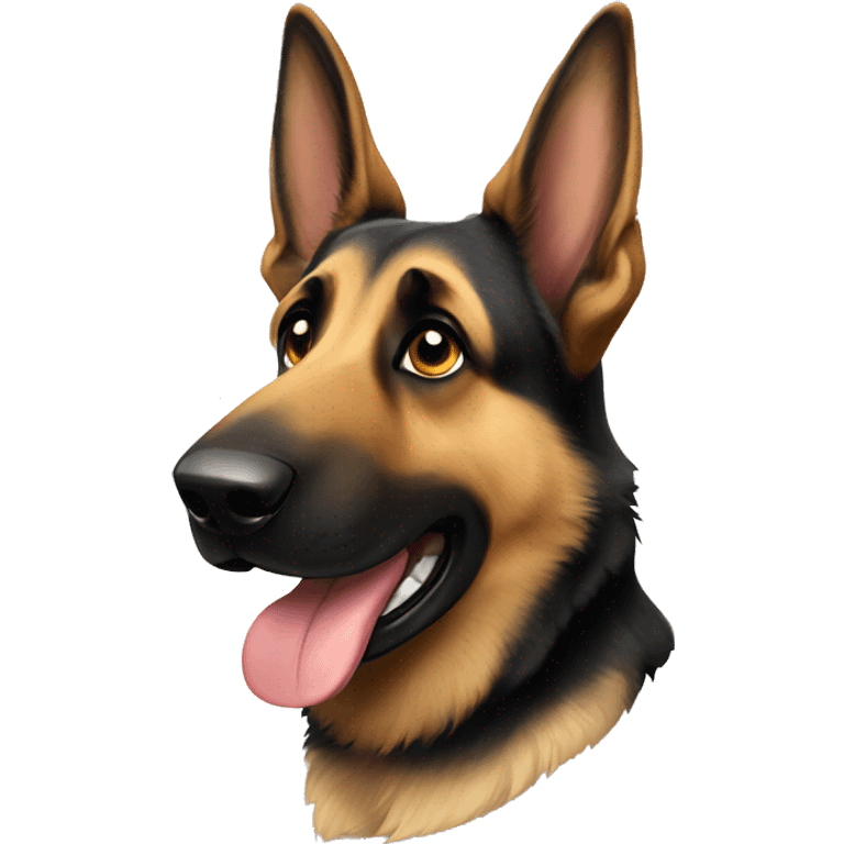 german shepherd dog with floppy ears emoji