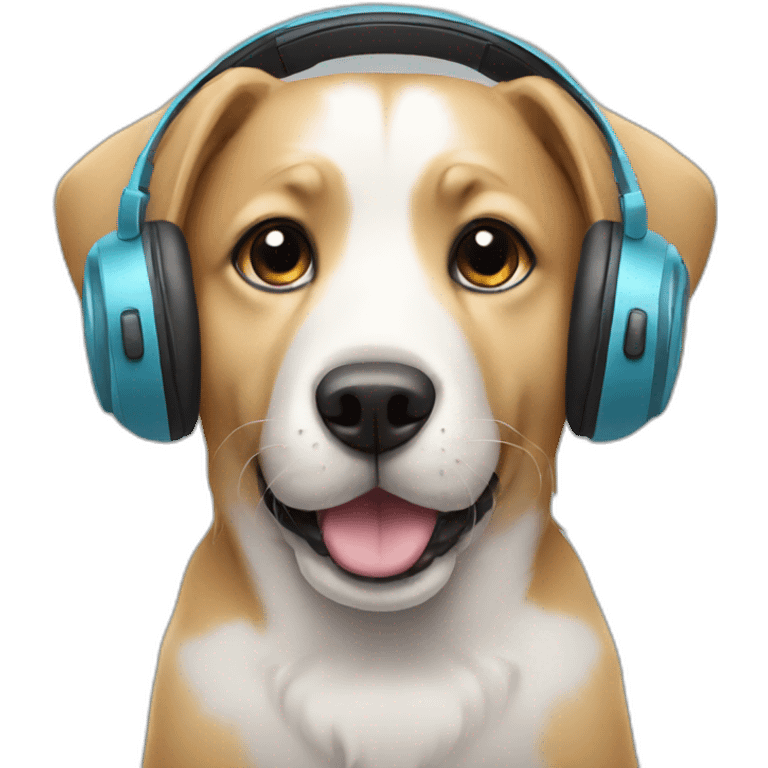 Dog with headphones emoji