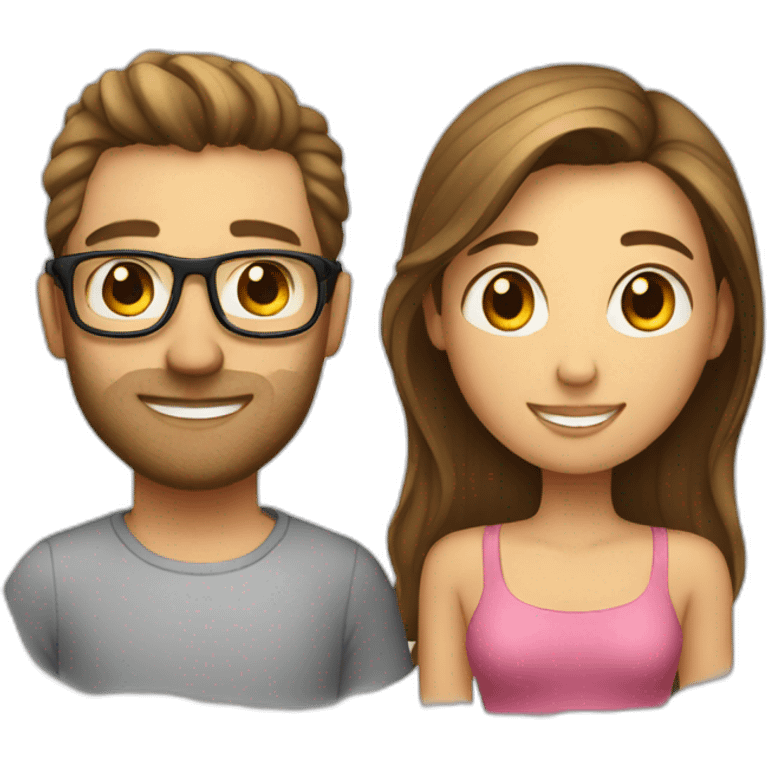 Boyfriend and girl friend in glass emoji