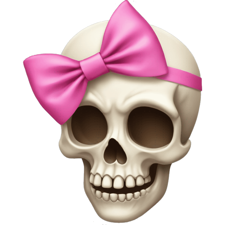 Skull with a pink bow emoji