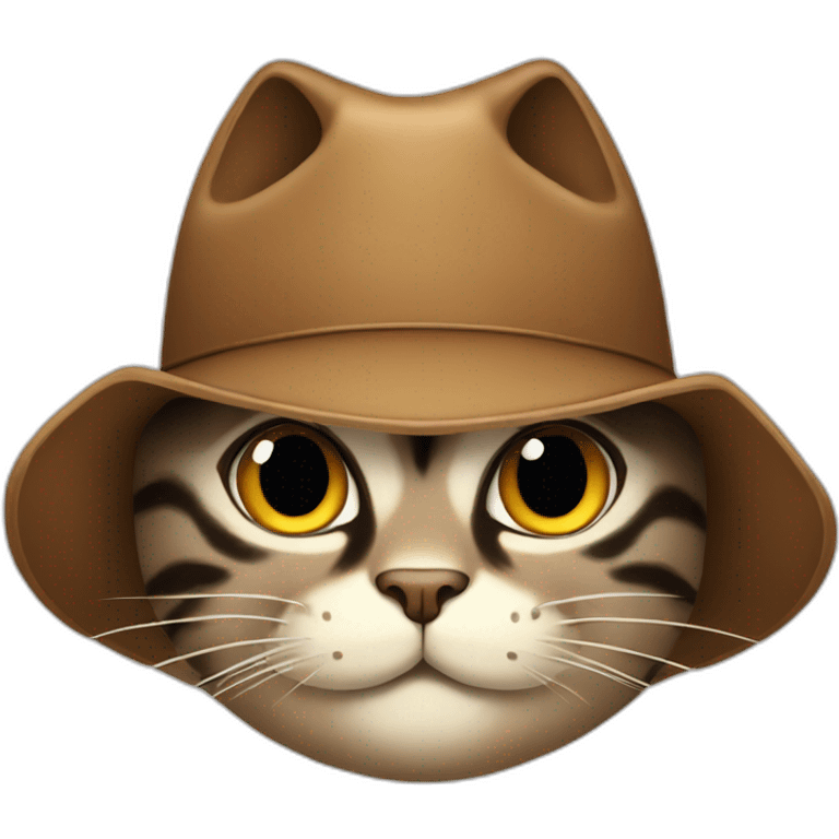 cat with a big smirk wearing a cowboy hat emoji