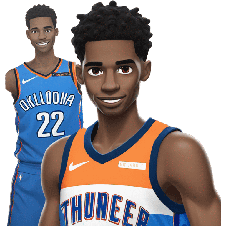 Shai Gilgeous-Alexander with oklahoma city thunder jersey and numbe 2  emoji