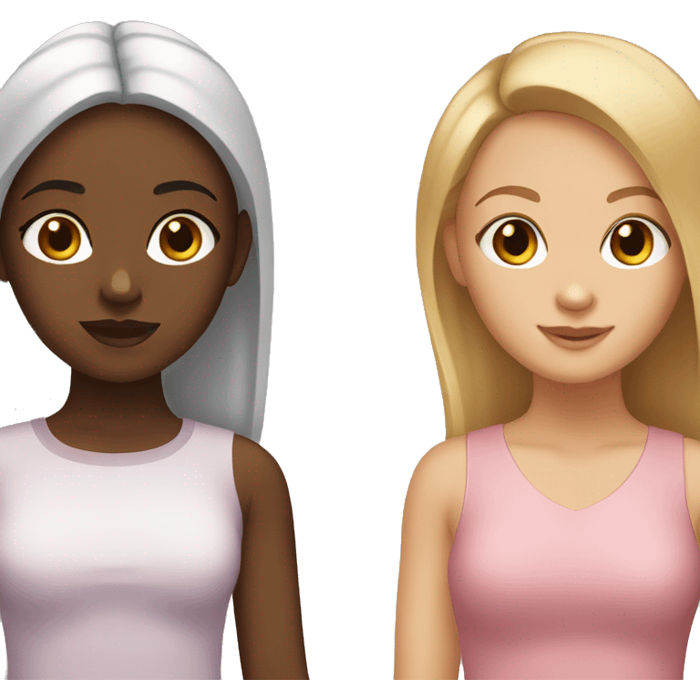 brown girl and white girl emoji