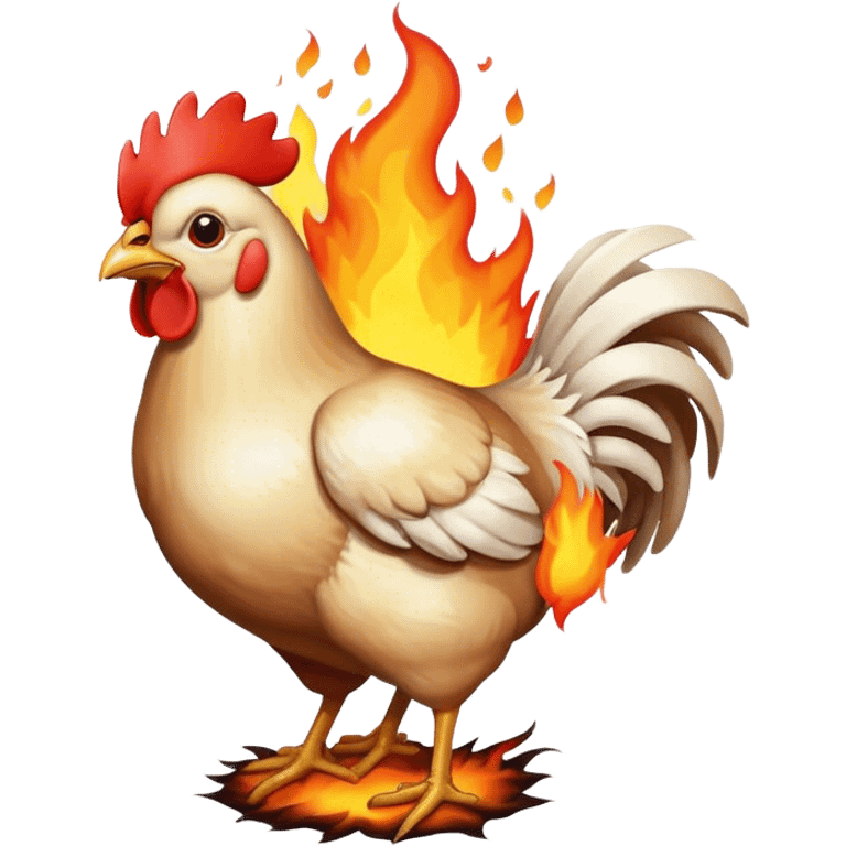 chicken on fire emoji