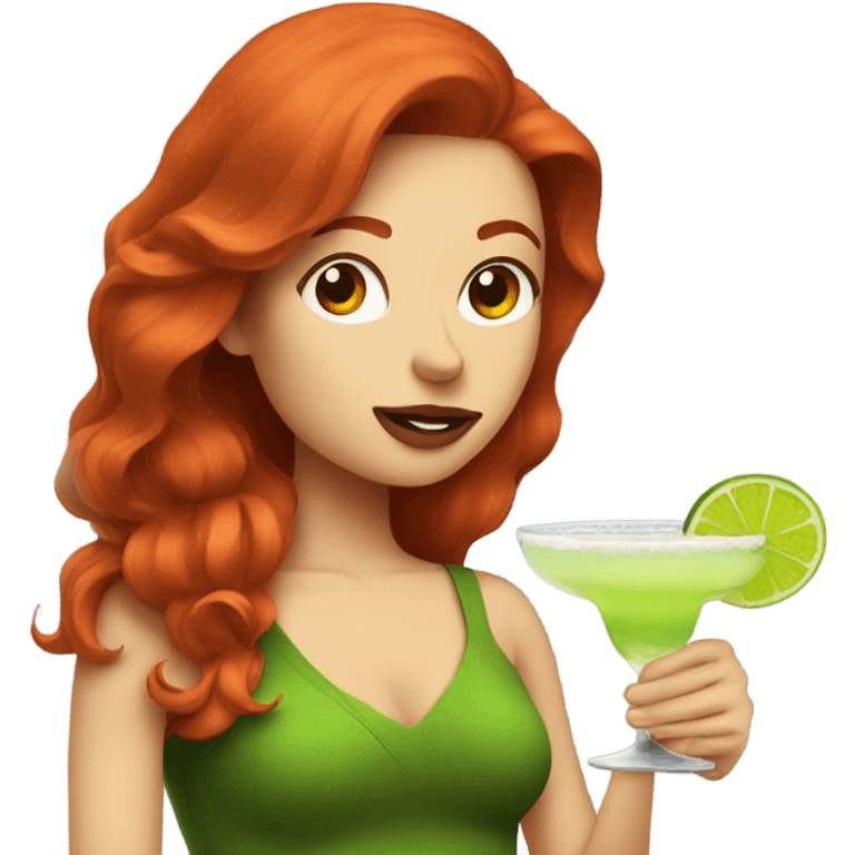 Redhead drinking a margarita  emoji