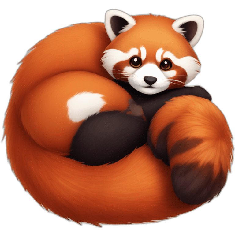 red-panda-snuggling-with-cute-cat emoji