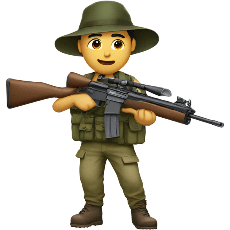 tokaev with rifle and soft bush hat emoji