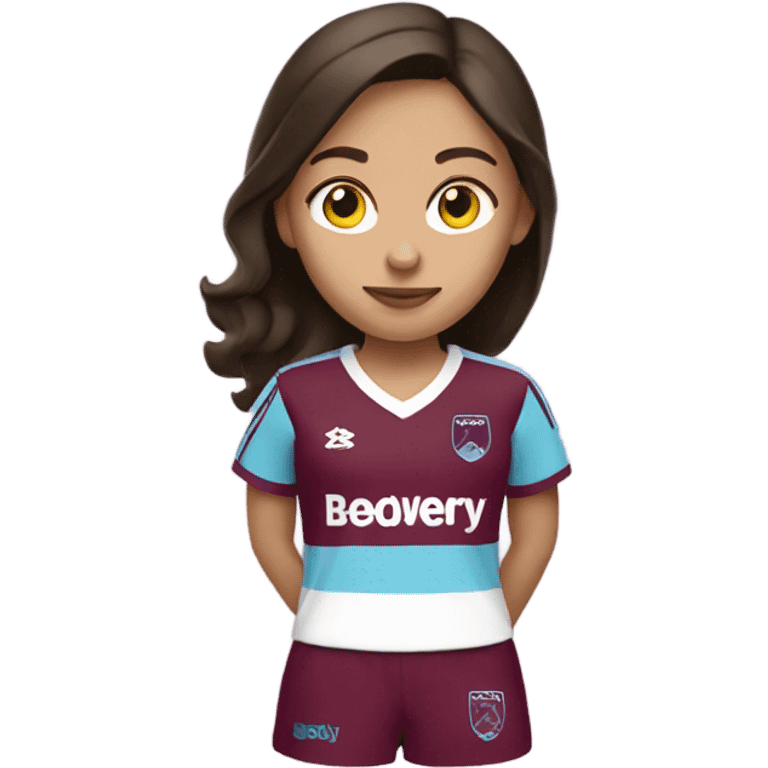 Brunette girl in a West Ham shirt  emoji