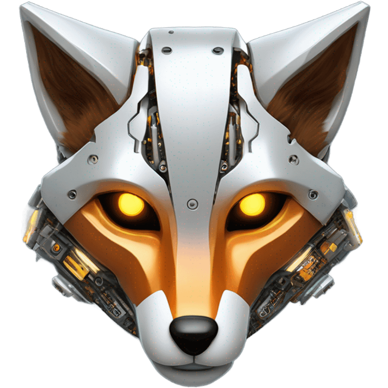 Robot Fox terminator face emoji