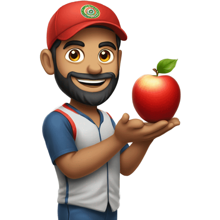 Virat kohli holding Apple emoji