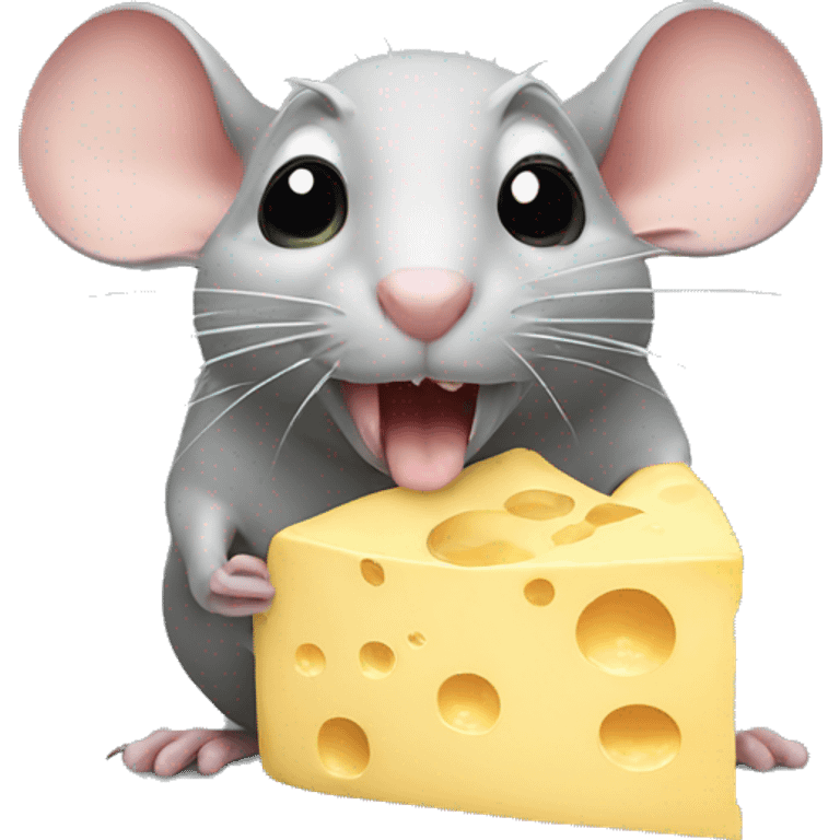 Rat eating cheese  emoji