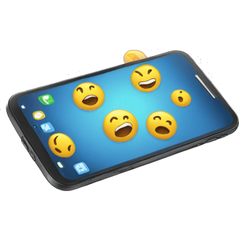 a chaotic interaction with a phone emoji