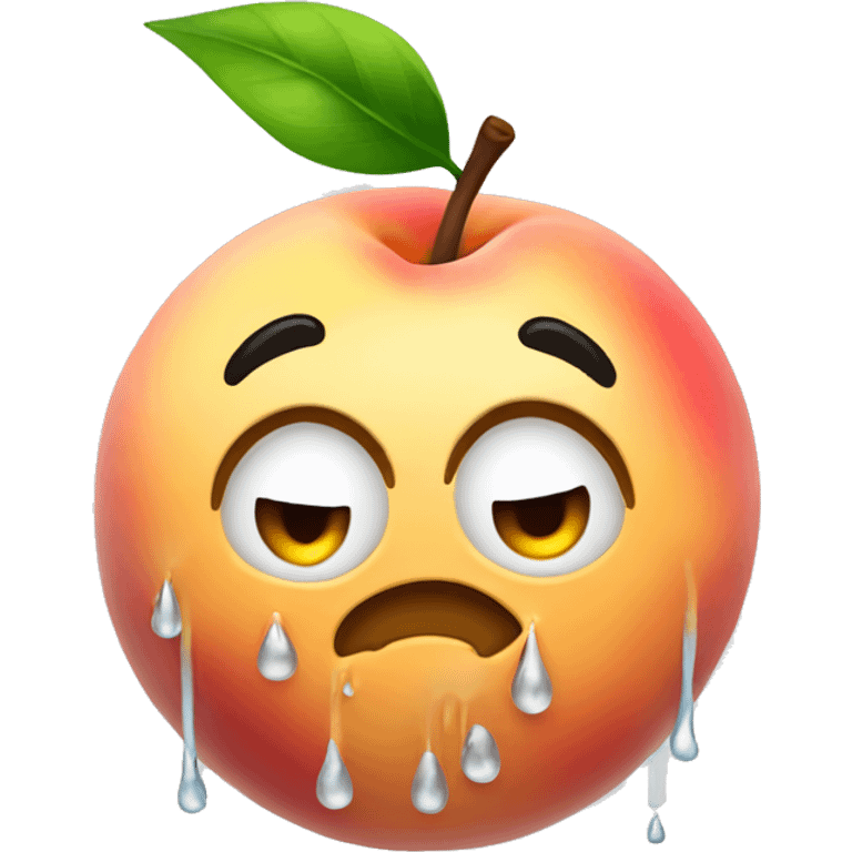 Peach with dripping water emoji