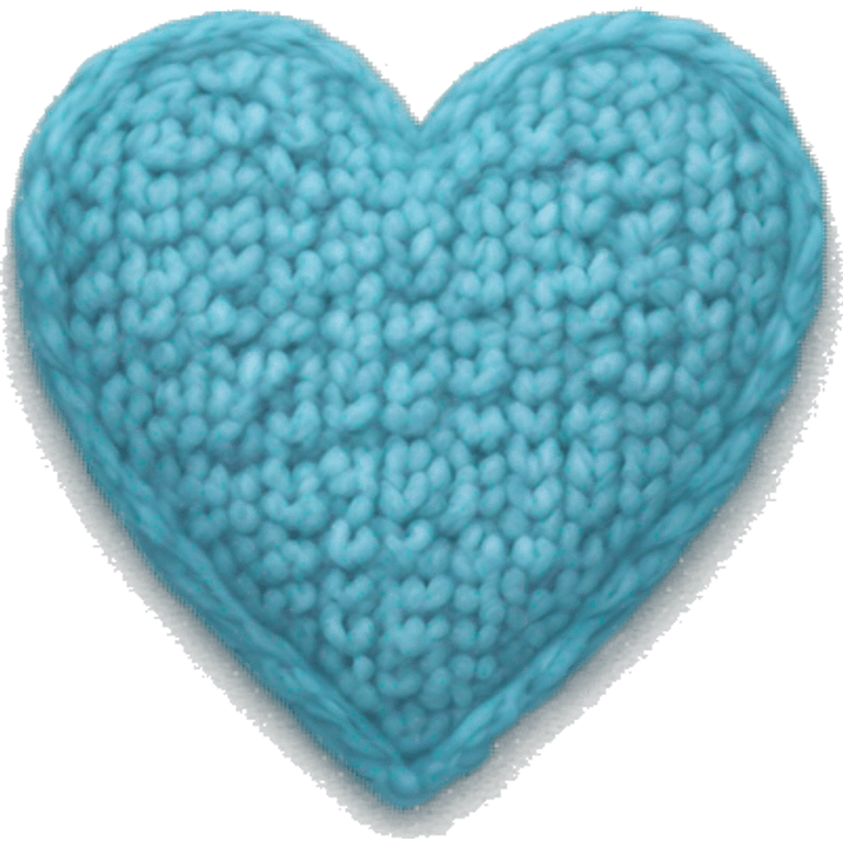 Knitted light blue heart emoji