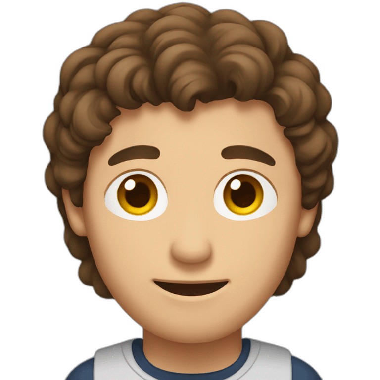 Man with brown hair at the computer emoji