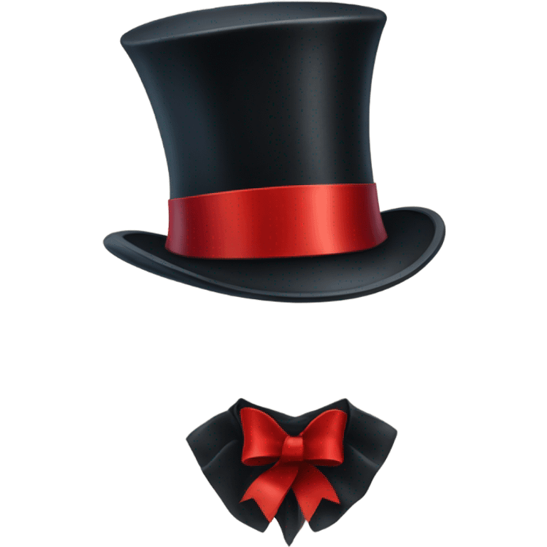 a classic top hat with a red ribbon at the base emoji