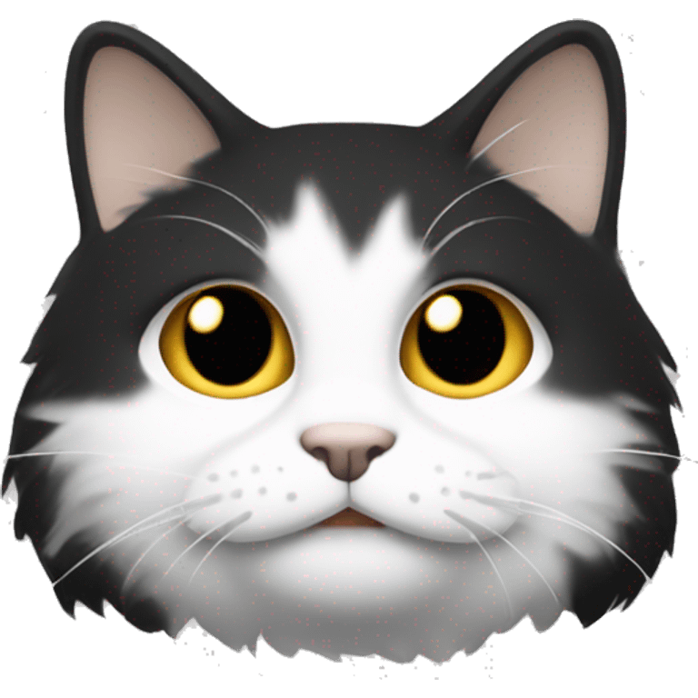 Chat avec pelage noir et blanc emoji